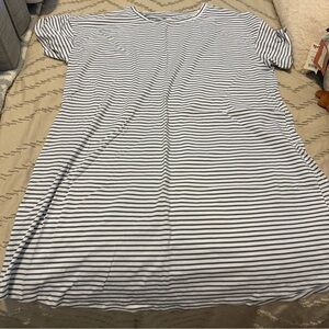 Sonoma Gray and White Striped Sleepwear Top